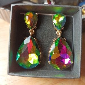 Large Multicolored Earrings Chunky